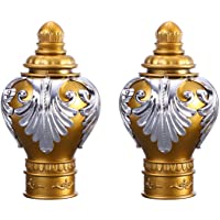 VORCOOL 2 unids Remates de Barra de Cortina Casquillo de Decoración de Dormitorio Sala de Estar 28mm (Oro)